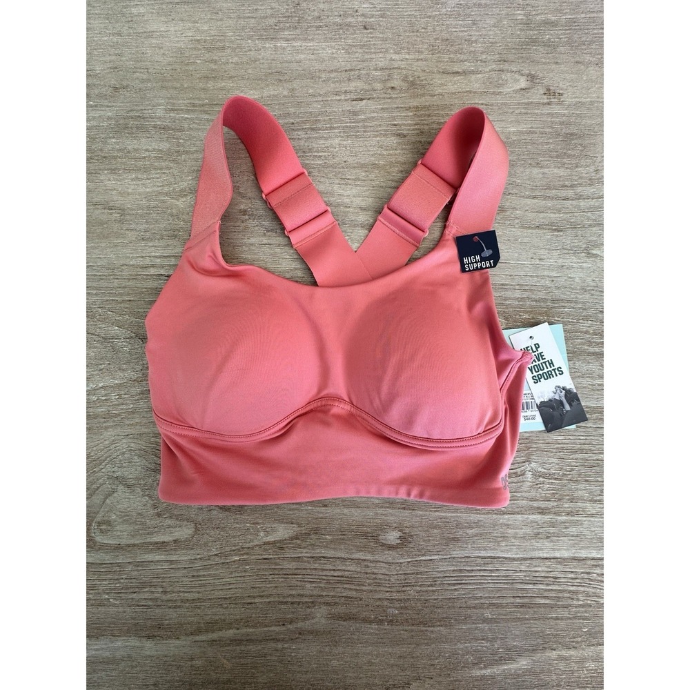 NWT DSG Do It All Women's Coral Sports‎ Bra sz XS Wireless Hook & Eye Back